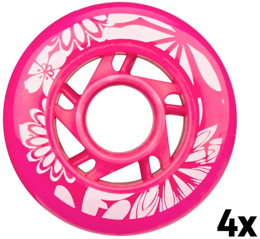 Inline Skates Wheel Set - 72x24 mm - 4pcs - Pink